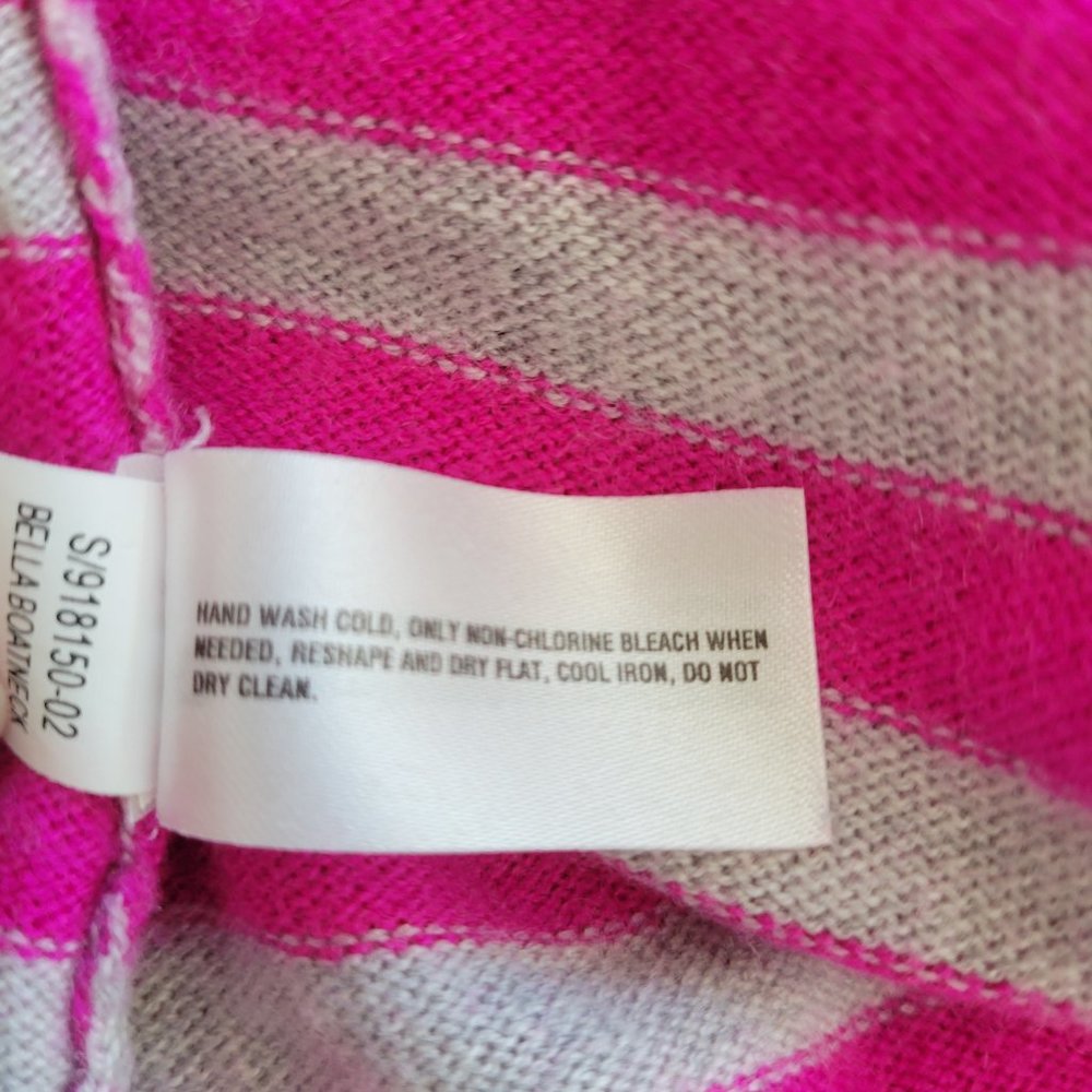 Gap Bella Pink/Gray Striped Boatneck Sweater, L - Picture 5 of 5